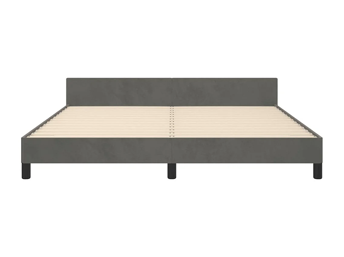 Lit double | Lit adulte | Cadre de lit gris foncé 160x200 cm velours