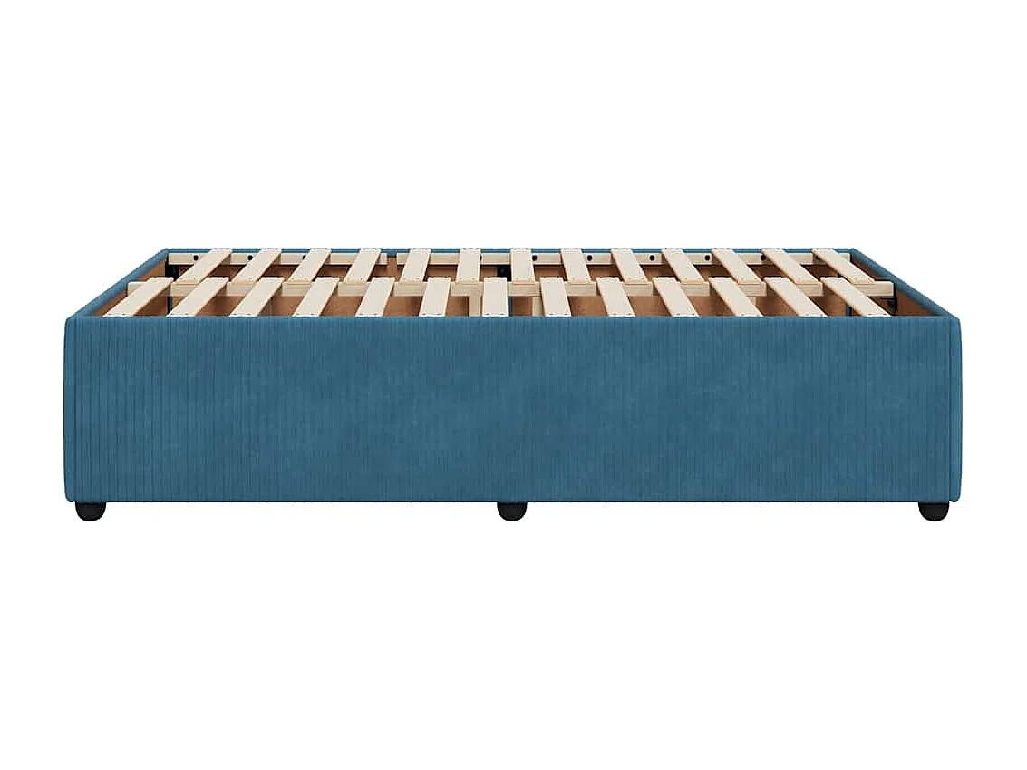 Lit simple | Lit adulte, enfant | Cadre de lit bleu 120x190 cm velours