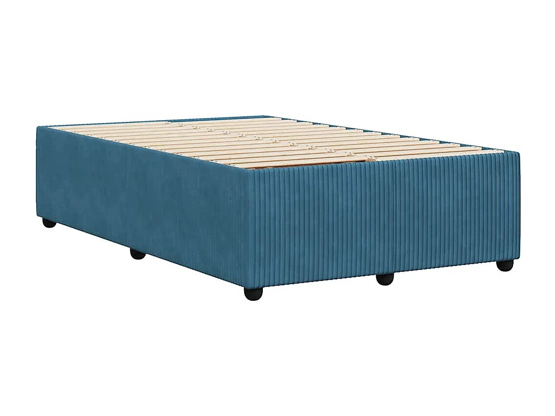Lit simple | Lit adulte, enfant | Cadre de lit bleu 120x190 cm velours