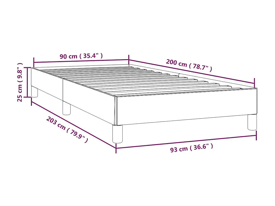 Bedframe | Eenpersoonsbed zonder matras 90x200 cm stof taupe