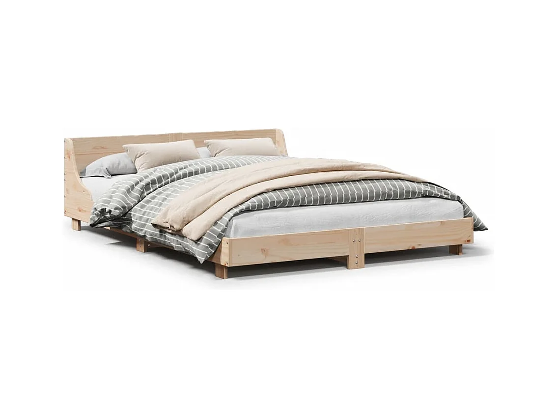 Lit double | Lit adulte | Cadre de lit 140x190 cm bois de pin massif