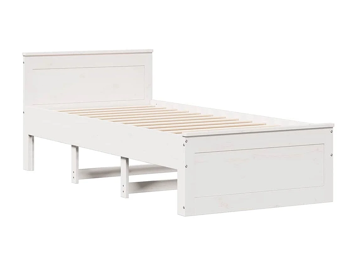 Lit simple | Lit adulte, enfant | Cadre de lit avec tête de lit 90x190 cm pin massif