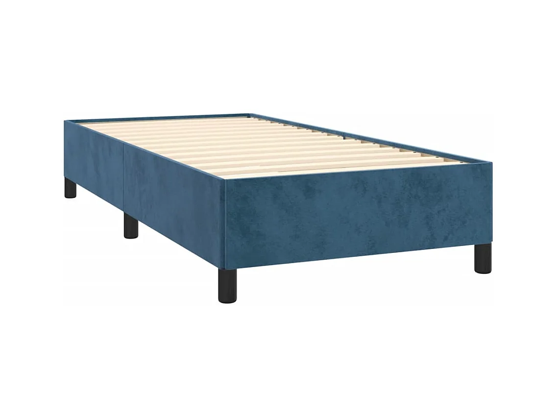 Lit simple | Lit adulte, enfant | Cadre de lit bleu foncé 90x190 cm velours