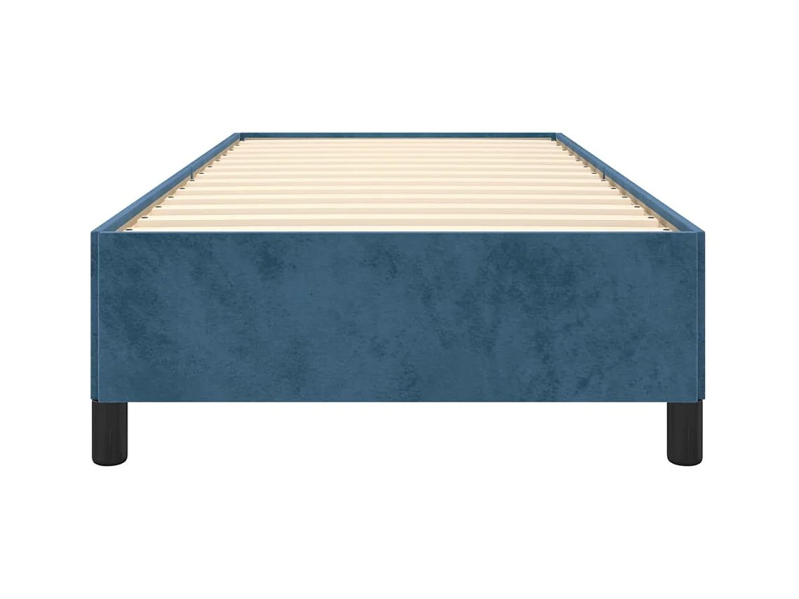 Lit simple | Lit adulte, enfant | Cadre de lit bleu foncé 90x190 cm velours