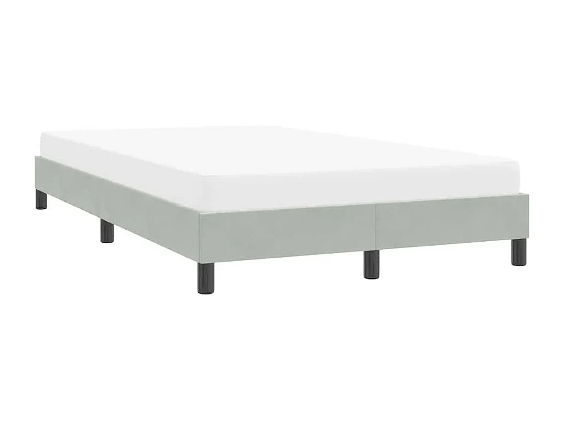 Lit simple | Lit adulte, enfant | Cadre de lit gris clair 120x210 cm velours