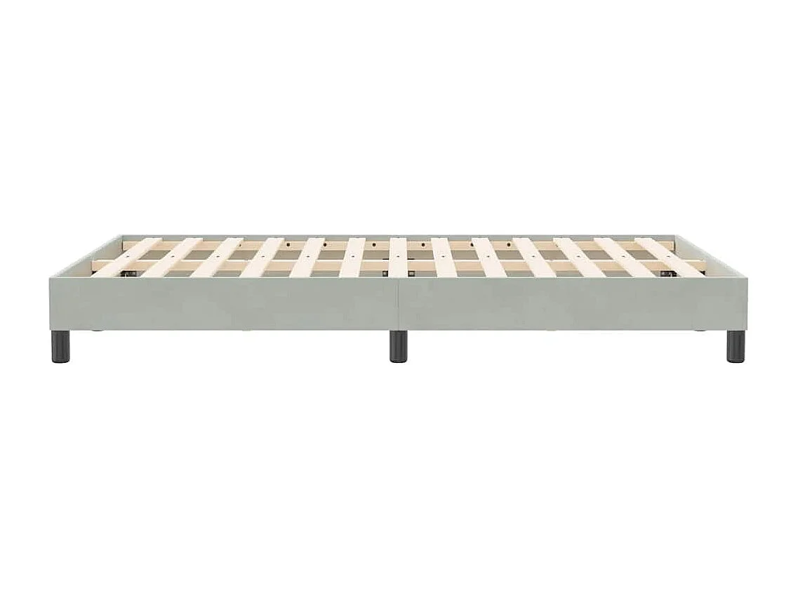 Lit simple | Lit adulte, enfant | Cadre de lit gris clair 120x210 cm velours