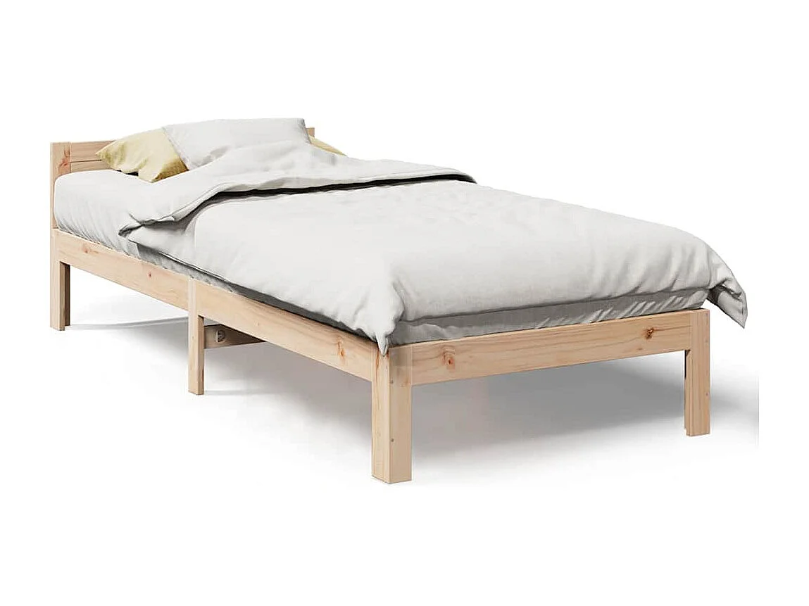 Letto per adulti | Letto singolo | Giroletto senza Materasso 90x200 cm in Legno Massello di Pino