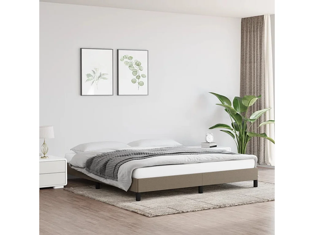 Lit double | Lit adulte | Cadre de lit taupe 180x200 cm tissu