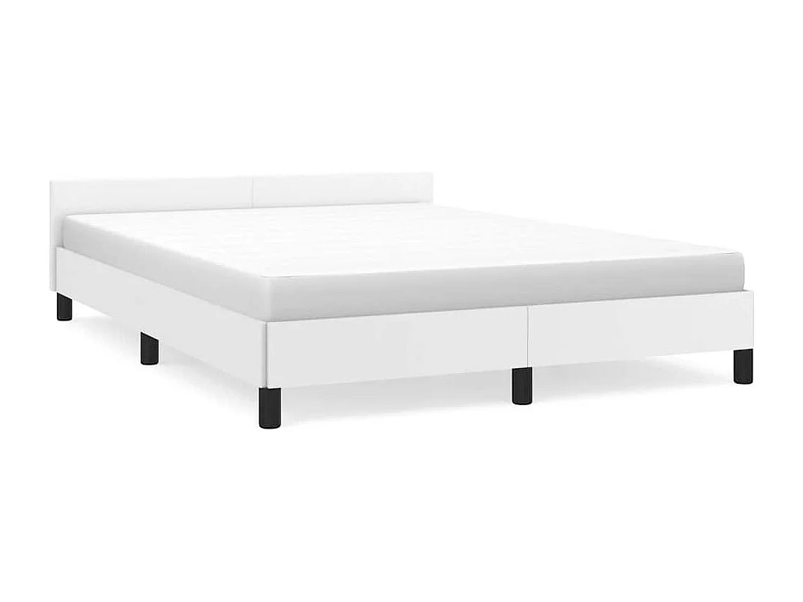 Lit double | Lit adulte | Cadre de lit avec tête de lit blanc 140x190 cm