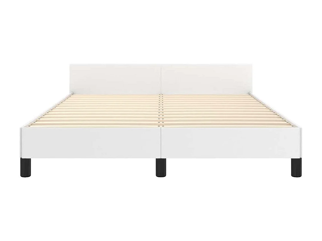 Lit double | Lit adulte | Cadre de lit avec tête de lit blanc 140x190 cm