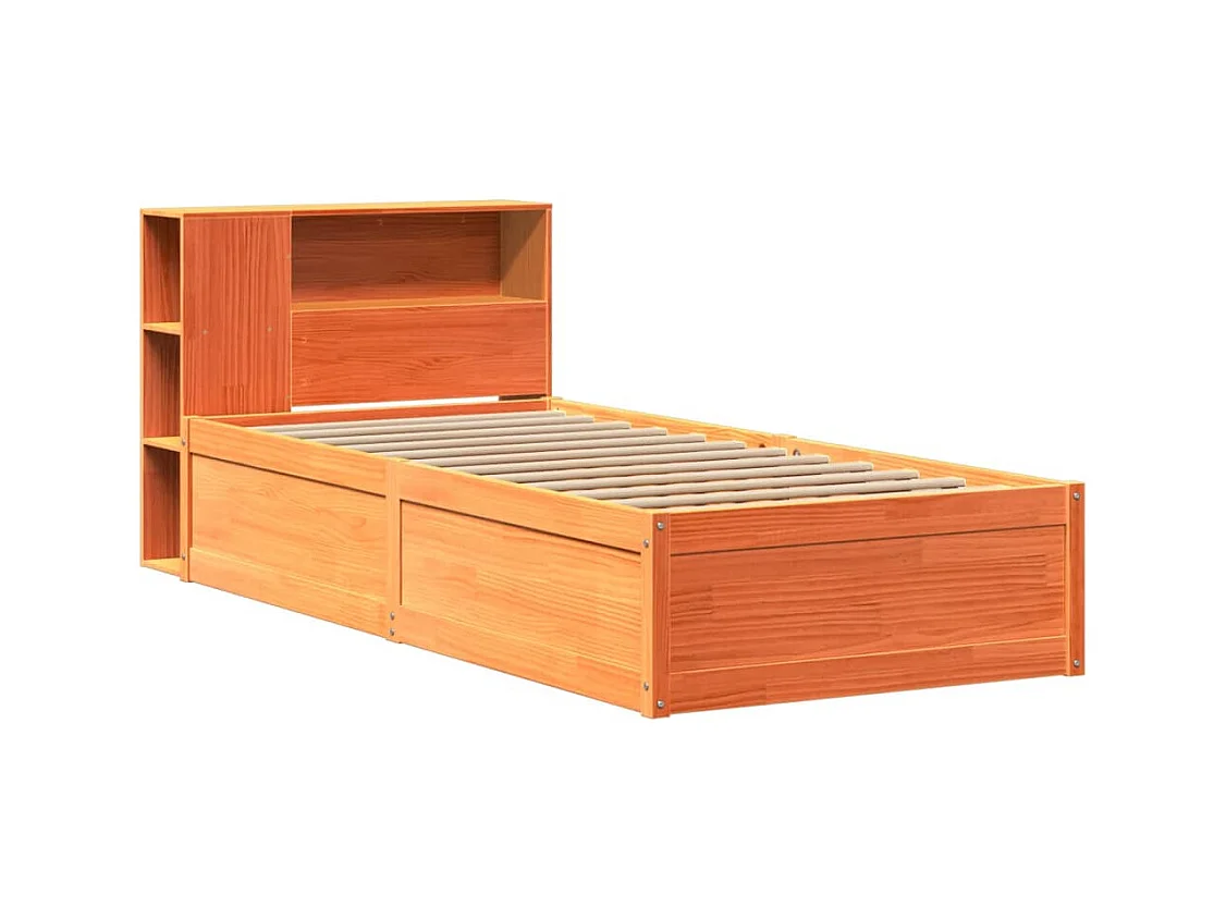 Letto per adulti | Letto singolo | Giroletto senza Materasso Marrone Cera 100x200 cm Legno di Pino