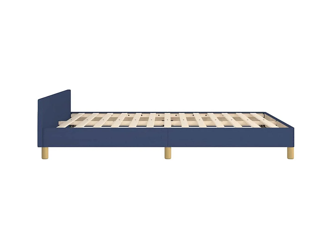 Lit double | Lit adulte | Cadre de lit avec tête de lit bleu 140x190cm tissu