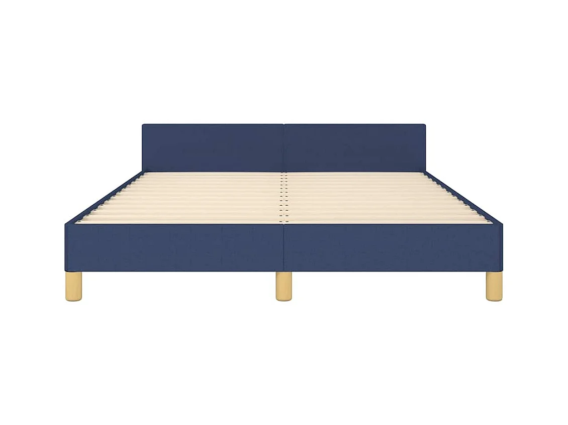 Lit double | Lit adulte | Cadre de lit avec tête de lit bleu 140x190cm tissu