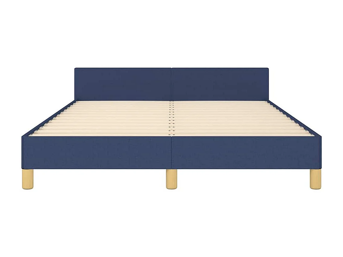 Lit double | Lit adulte | Cadre de lit avec tête de lit bleu 140x190cm tissu