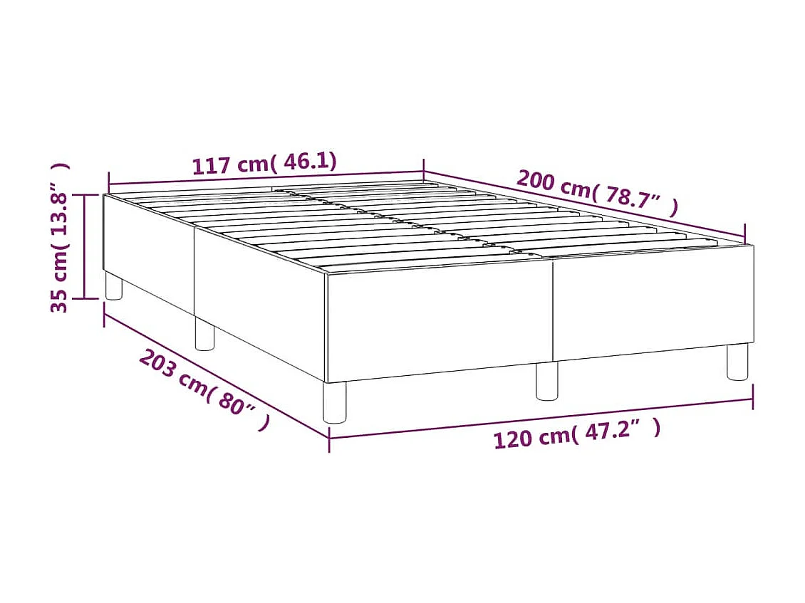 Lit simple | Lit adulte, enfant | Cadre de lit taupe 120x200 cm tissu