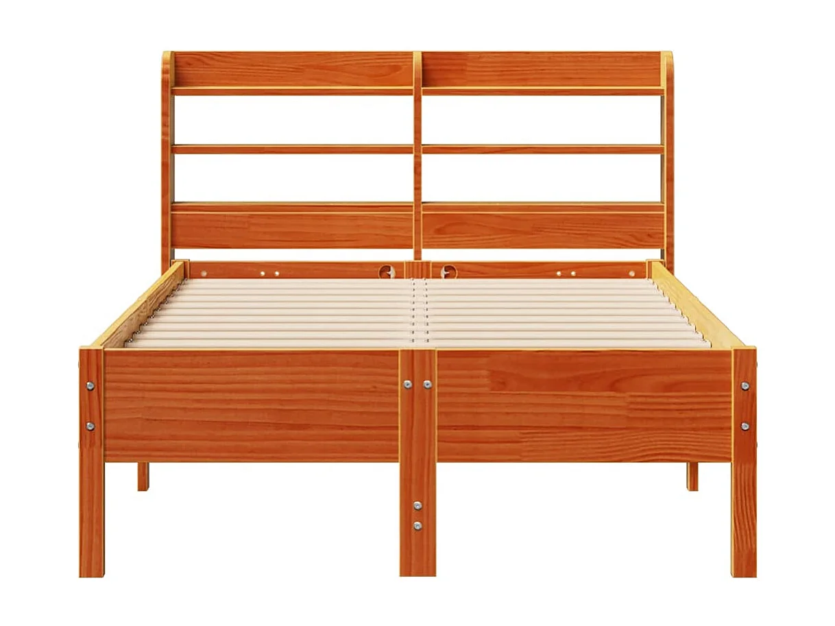 Lit simple | Lit adulte, enfant | Cadre de lit cire marron 100x200cm bois pin massif