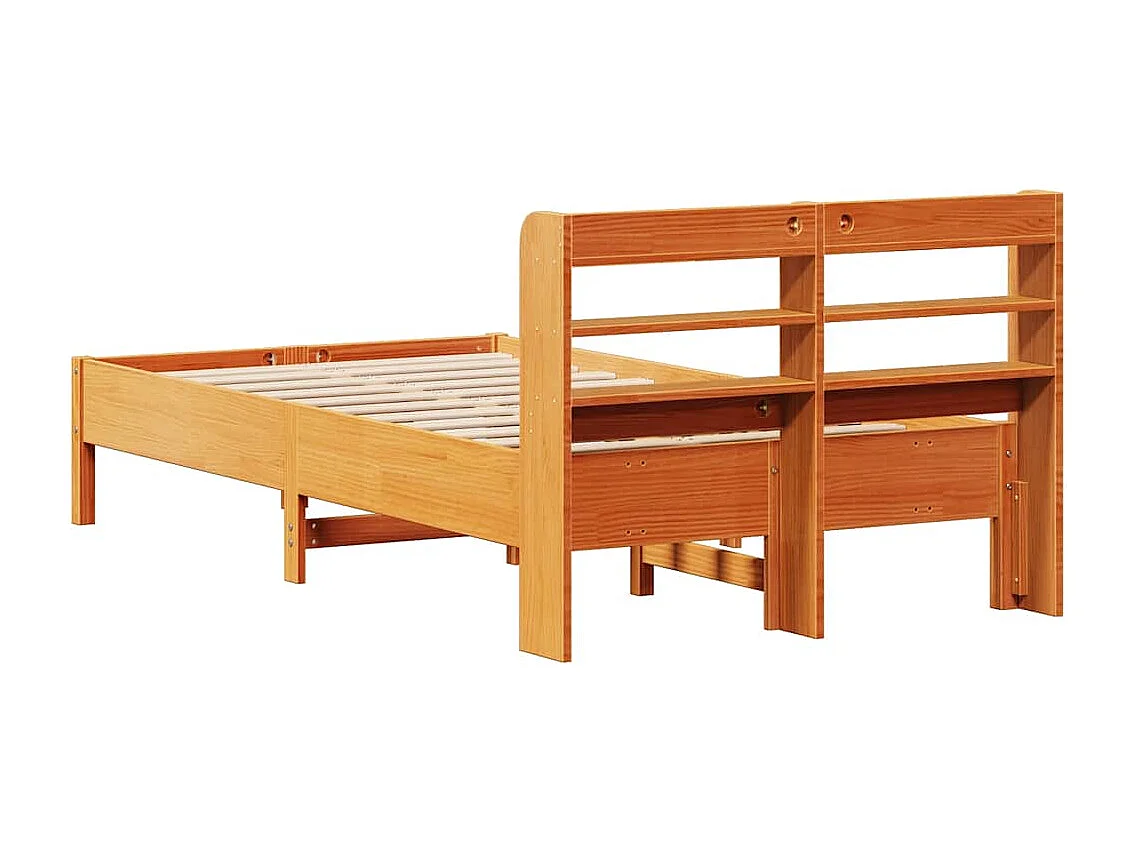 Lit simple | Lit adulte, enfant | Cadre de lit cire marron 100x200cm bois pin massif