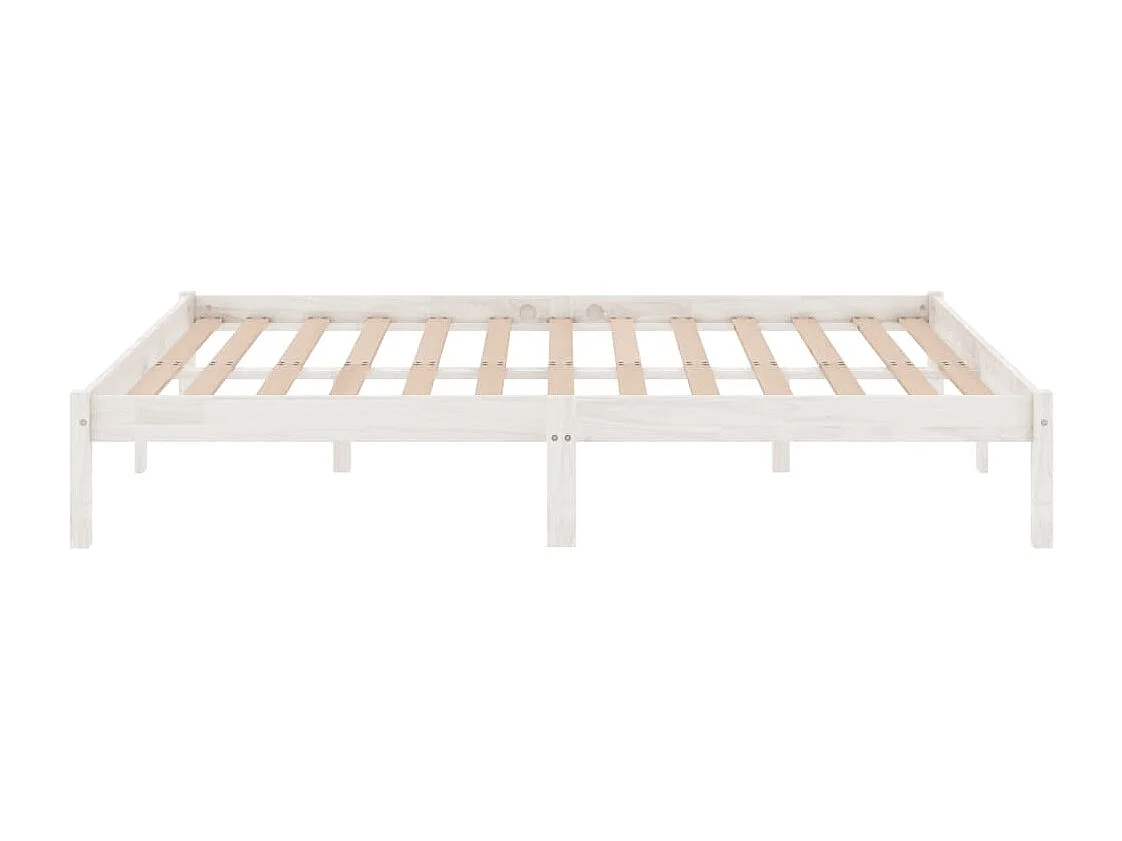 Lit double | Lit adulte | Cadre de lit blanc bois massif 180x200 cm