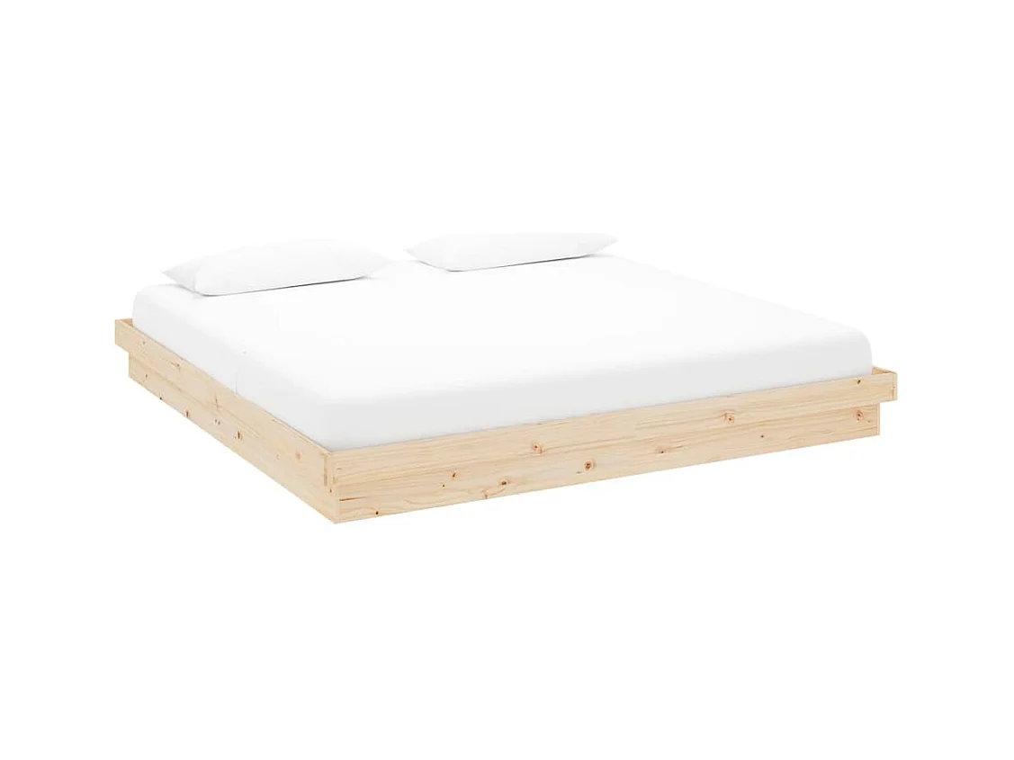 Letto per adulti | Letto matrimoniale | Giroletto senza Materasso in Legno Massello 200x200 cm