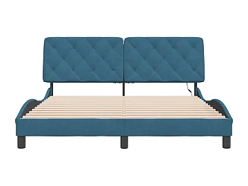 Lit velours bleu