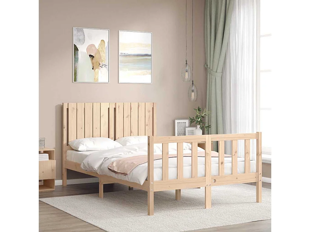 Lit simple | Lit adulte, enfant | Cadre de lit bois de pin massif 120x190 cm