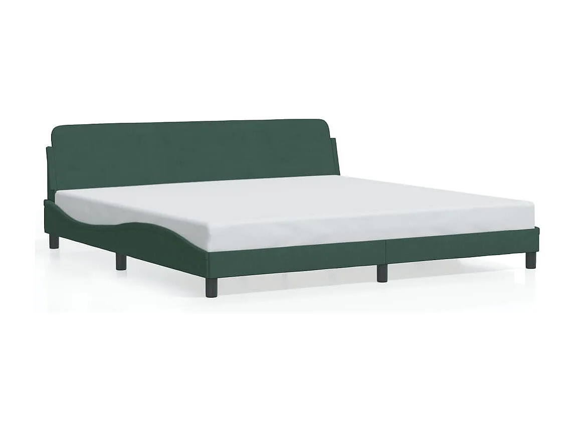 Letto per adulti | Letto matrimoniale | Giroletto Dover Verde Scuro 200x200 cm in Velluto