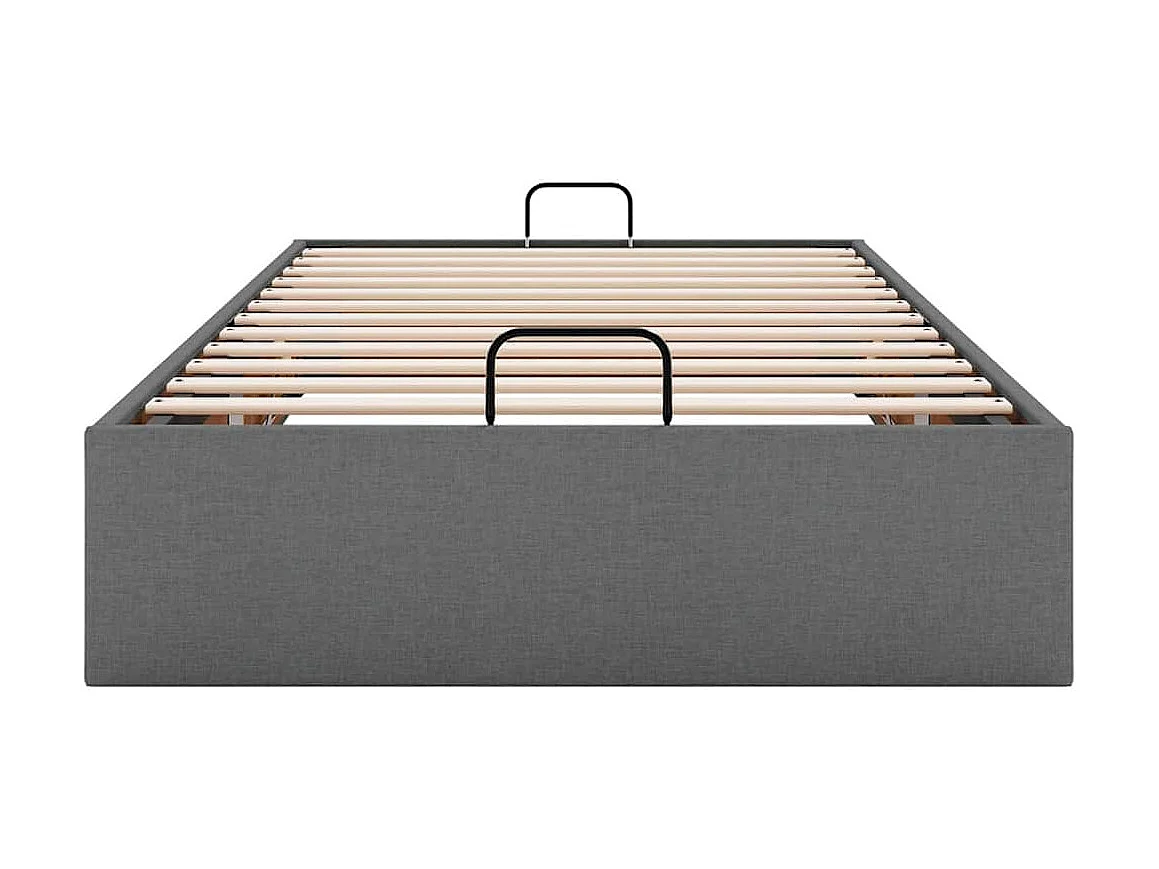 Lit simple | Lit adulte, enfant | Cadre de lit ottoman gris foncé 90x200 cm tissu