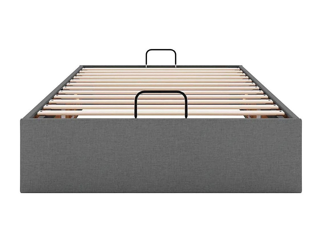 Lit simple | Lit adulte, enfant | Cadre de lit ottoman gris foncé 90x200 cm tissu