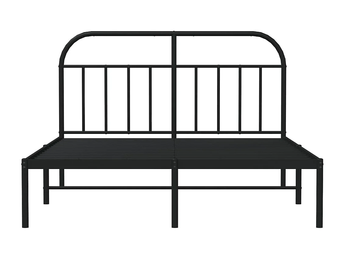 Lit double | Lit adulte | Cadre de lit métal avec tête de lit noir 140x200cm