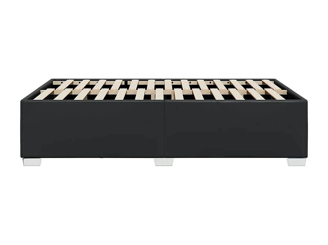 Lit double | Lit adulte | Cadre de lit noir similicuir 137x187 cm