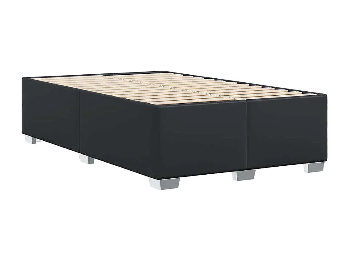 Lit double | Lit adulte | Cadre de lit noir similicuir 137x187 cm