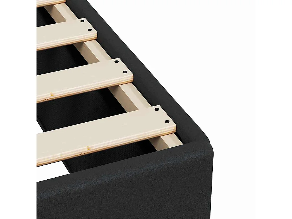 Lit double | Lit adulte | Cadre de lit noir similicuir 137x187 cm