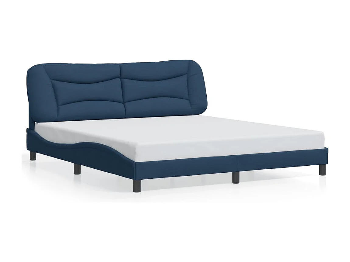 Lit double | Lit adulte | Cadre de lit avec LED bleu 180x200 cm tissu