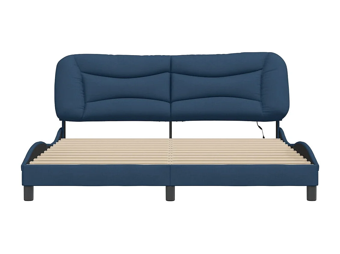 Lit double | Lit adulte | Cadre de lit avec LED bleu 180x200 cm tissu