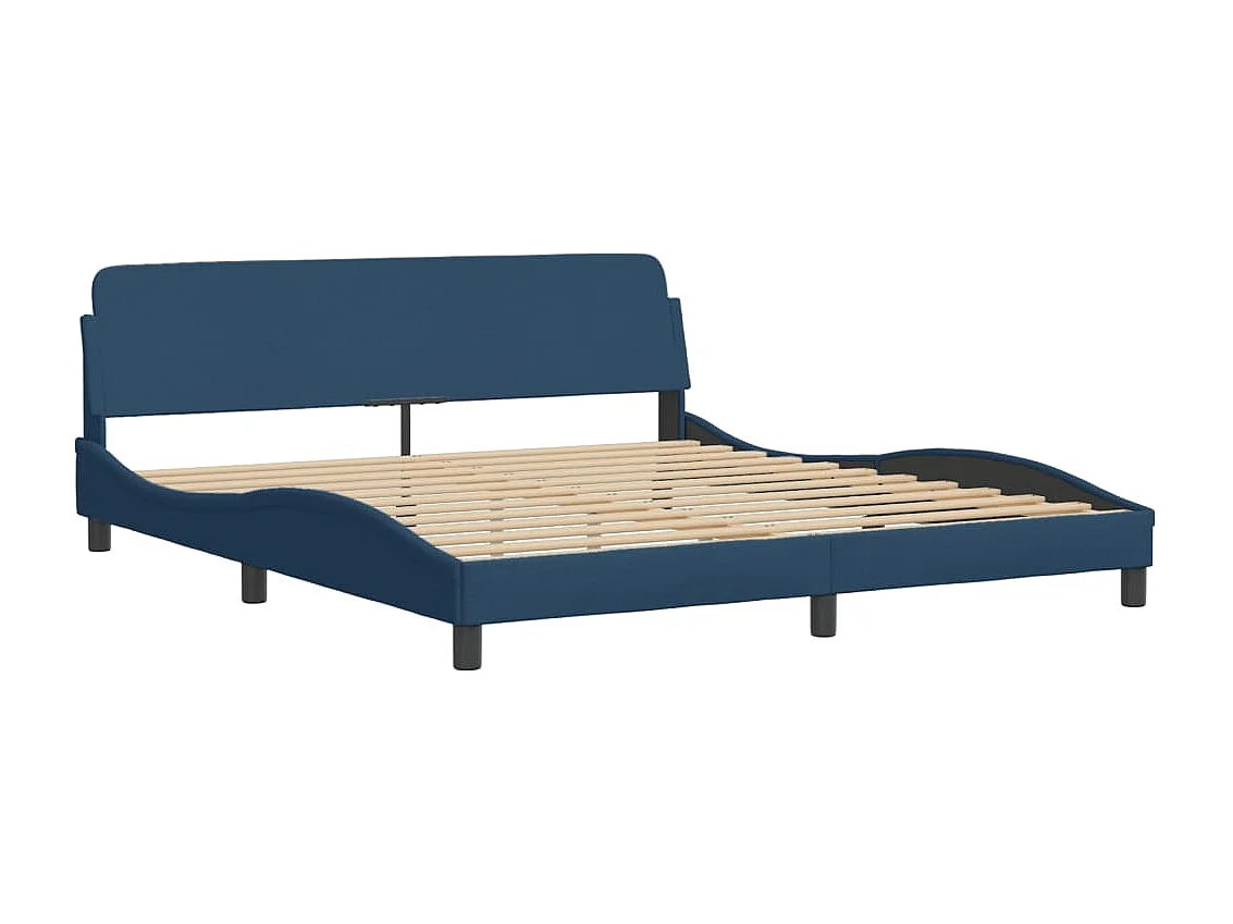 Lit double | Lit adulte | Cadre de lit avec LED bleu 180x200 cm tissu