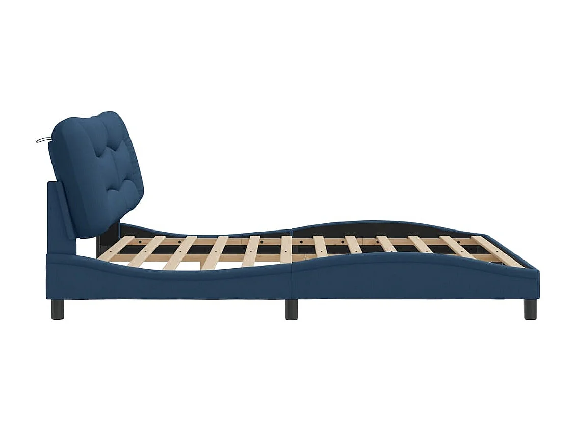 Lit double | Lit adulte | Cadre de lit avec LED bleu 180x200 cm tissu