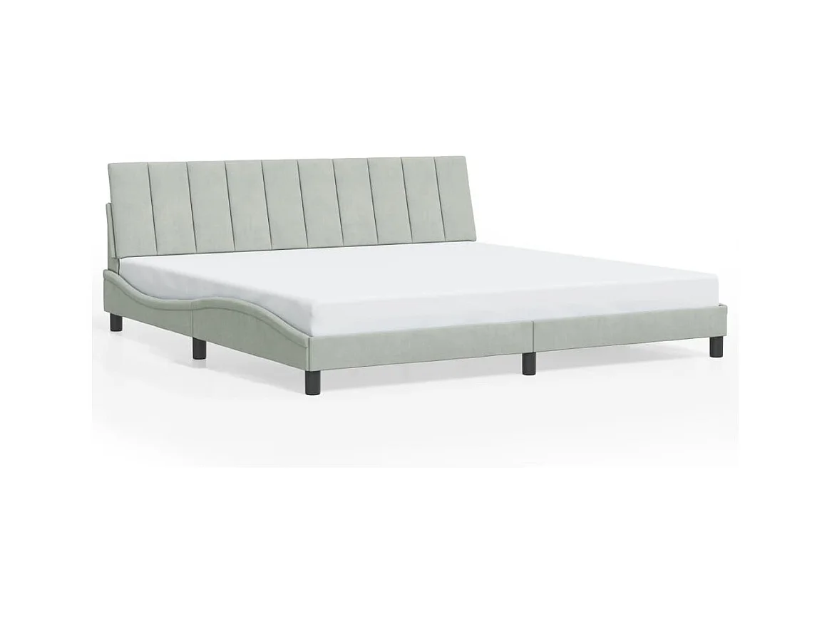 Letto per adulti | Letto matrimoniale | Giroletto senza Materasso Hanko Grigio Chiaro 200x200 cm Velluto