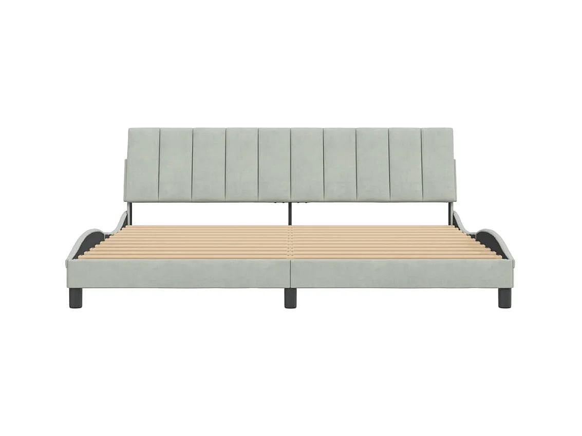 Letto per adulti | Letto matrimoniale | Giroletto senza Materasso Hanko Grigio Chiaro 200x200 cm Velluto