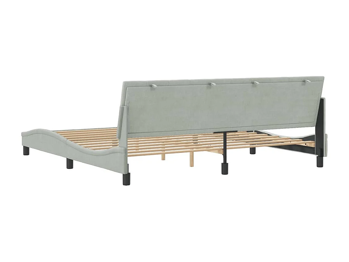 Lit double | Lit adulte | Cadre de lit gris clair 200x200 cm velours