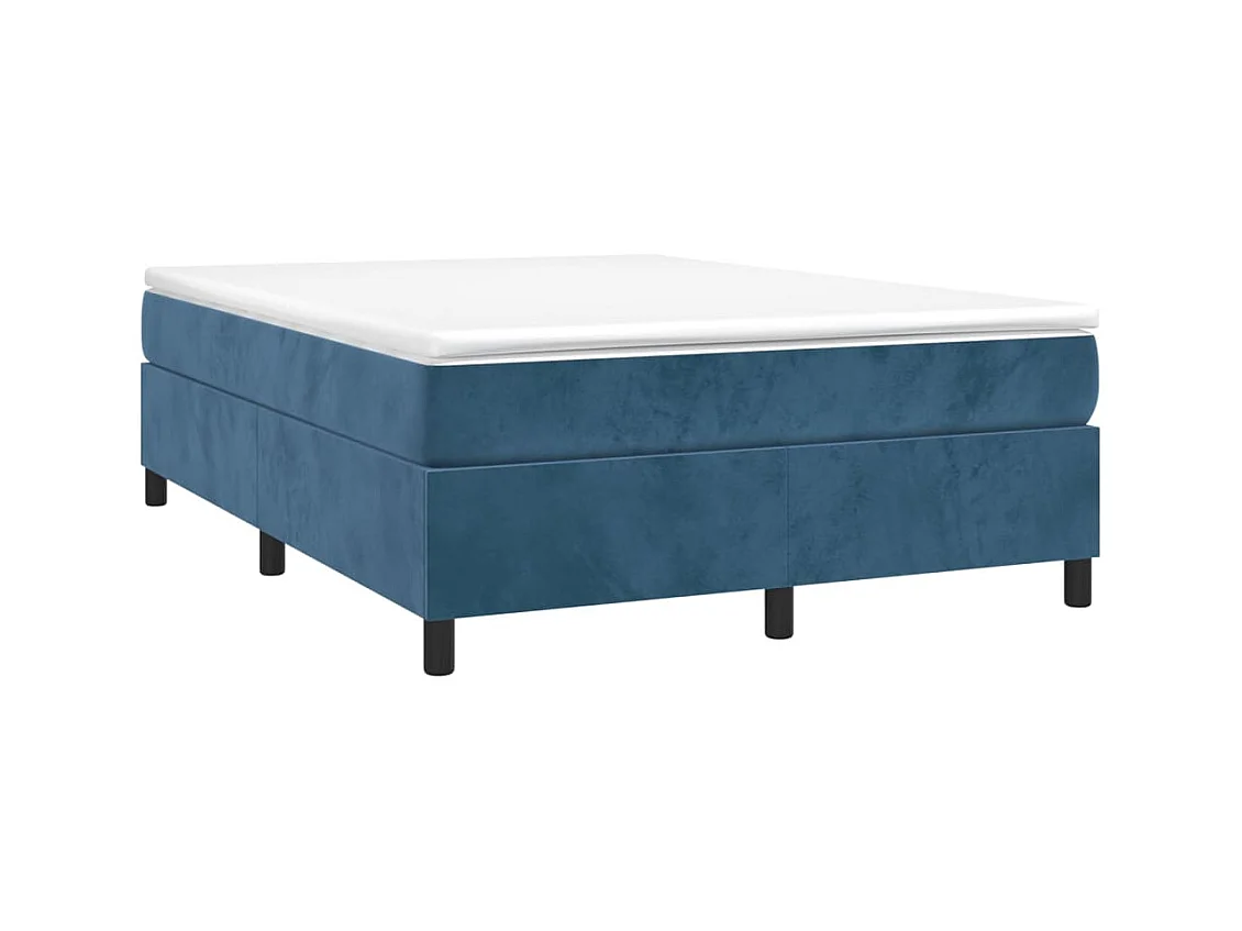 Lit double | Lit adulte | Cadre de lit bleu foncé 140x200 cm velours