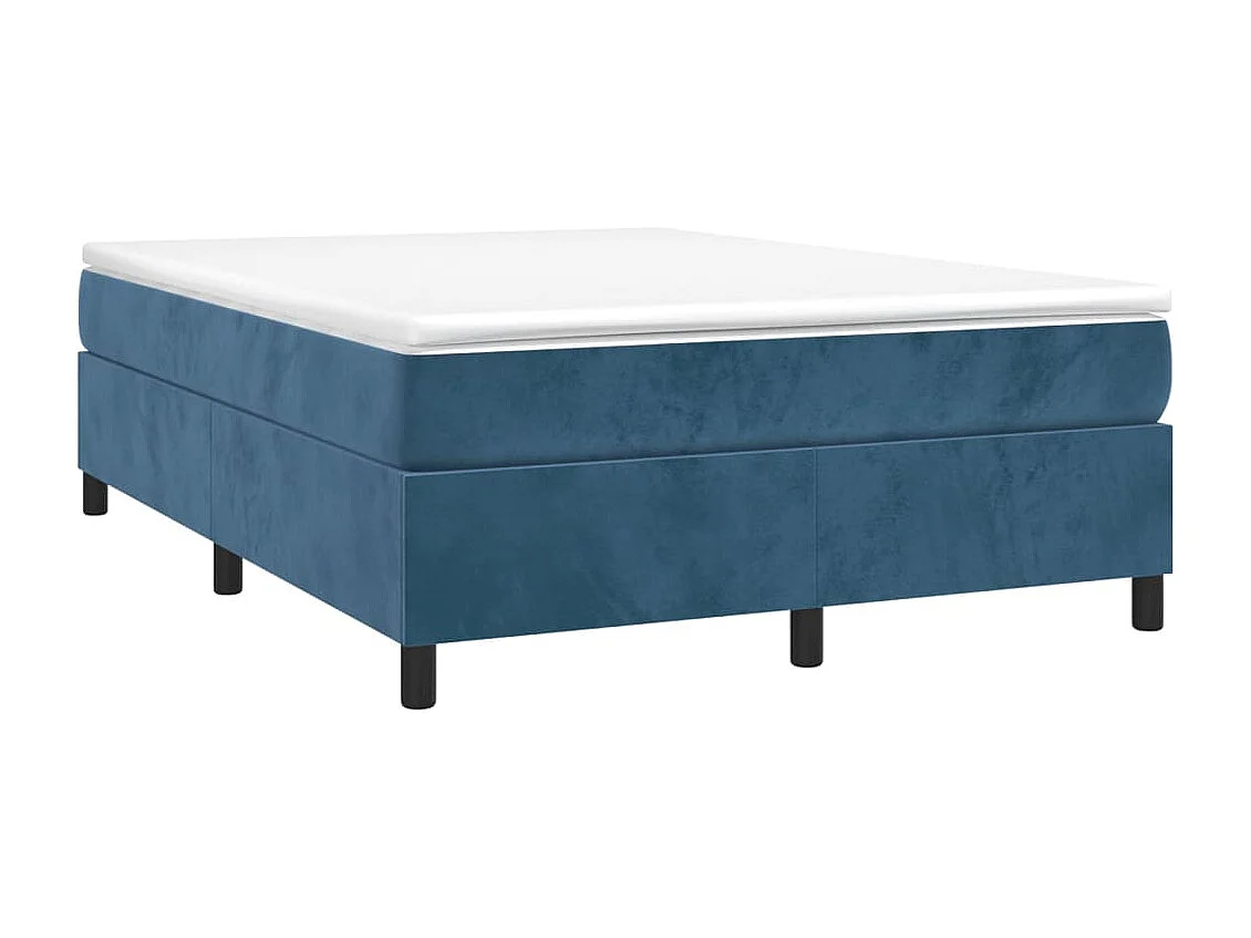 Lit double | Lit adulte | Cadre de lit bleu foncé 140x200 cm velours