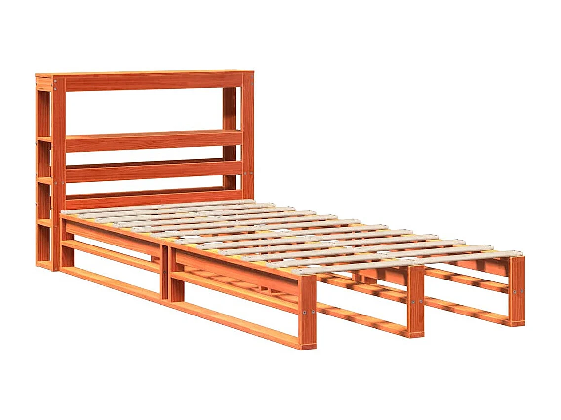 Lit simple | Lit adulte, enfant | Cadre de lit cire marron 75x190 cm bois pin massif