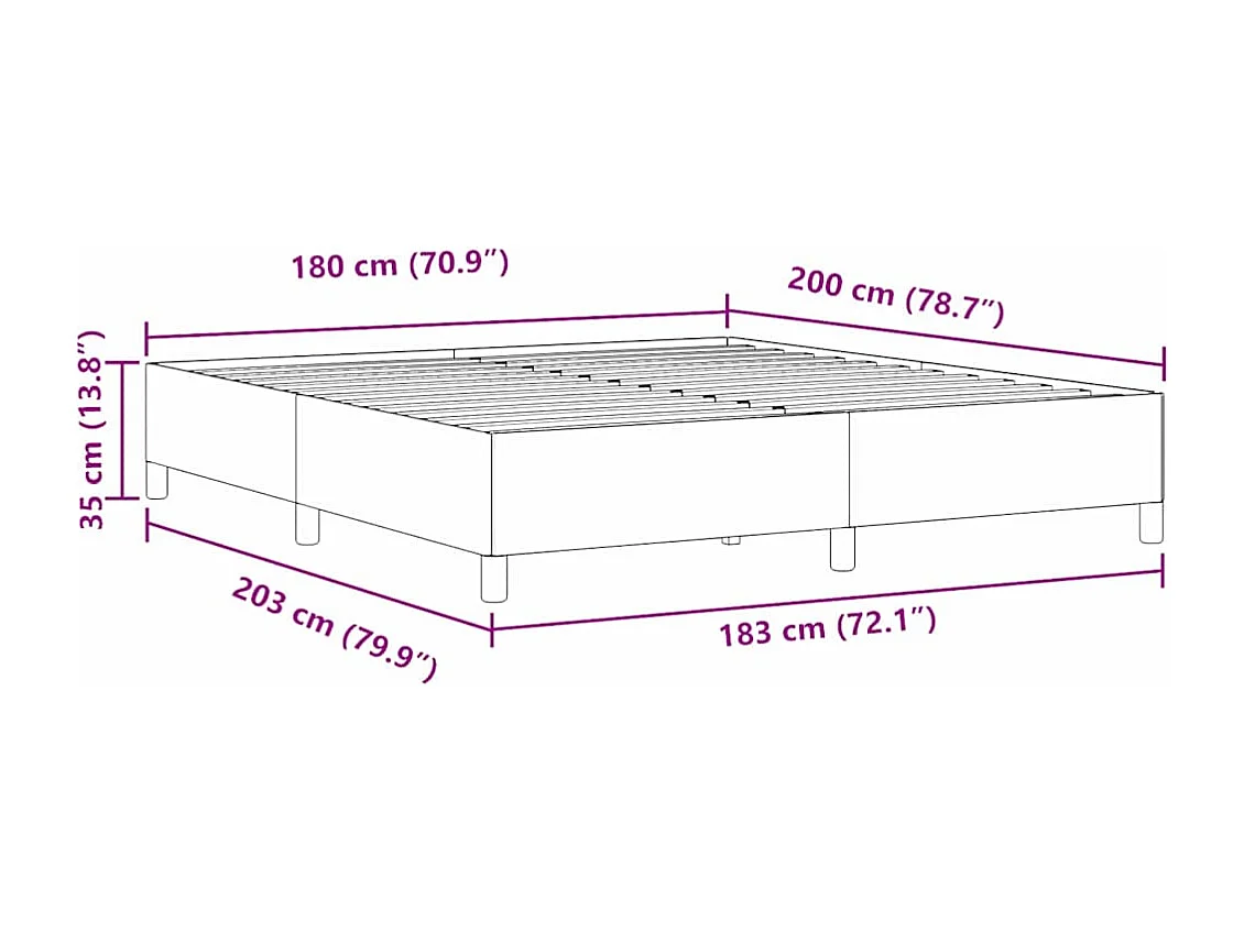 Lit double | Lit adulte | Cadre de lit Bleu 180x200 cm Tissu en velours côtelé