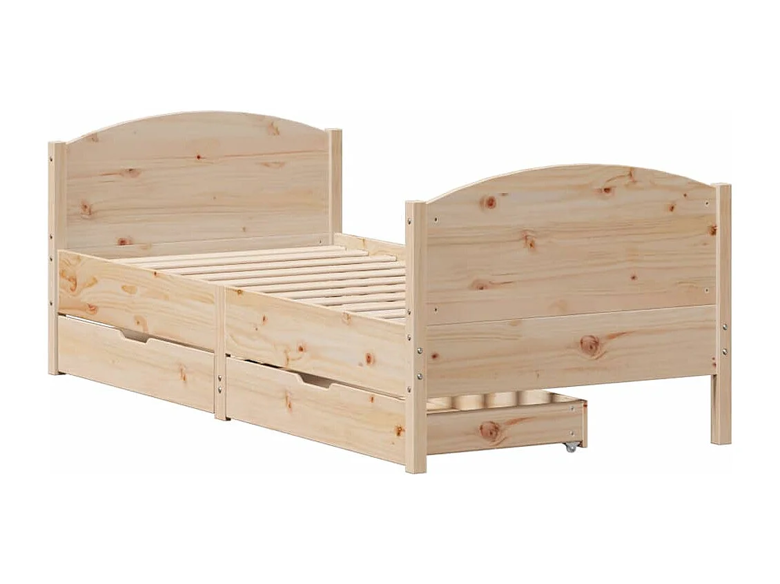 Lit simple | Lit adulte, enfant | Cadre de lit 90x190 cm bois de pin massif