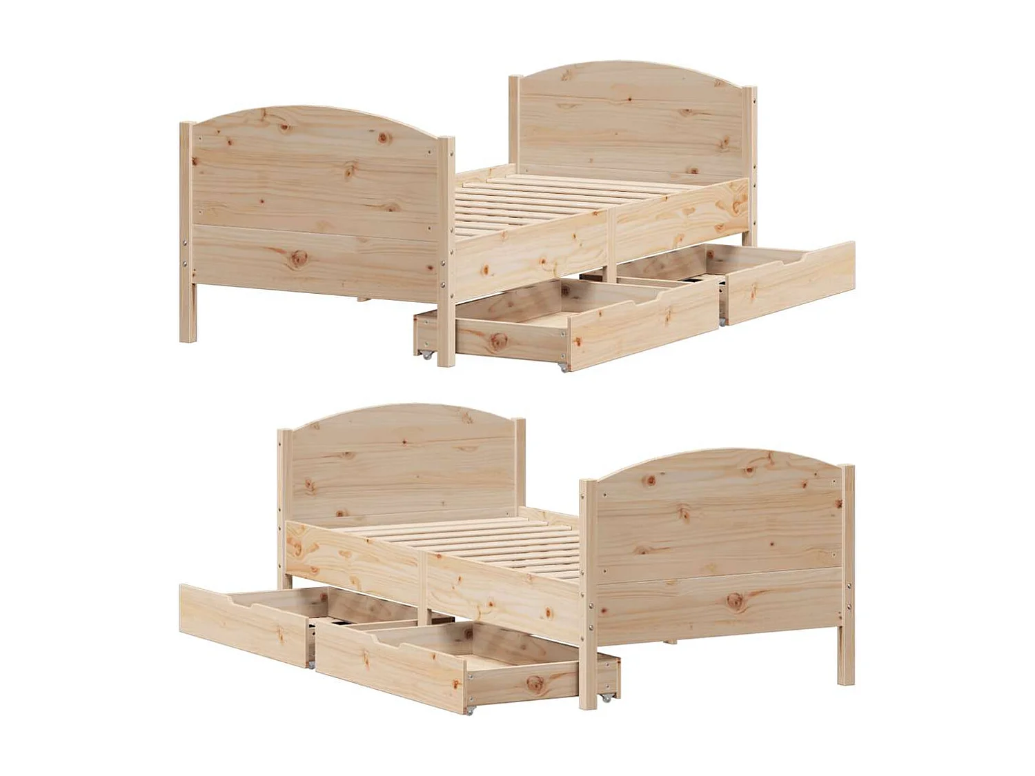 Lit simple | Lit adulte, enfant | Cadre de lit 90x190 cm bois de pin massif