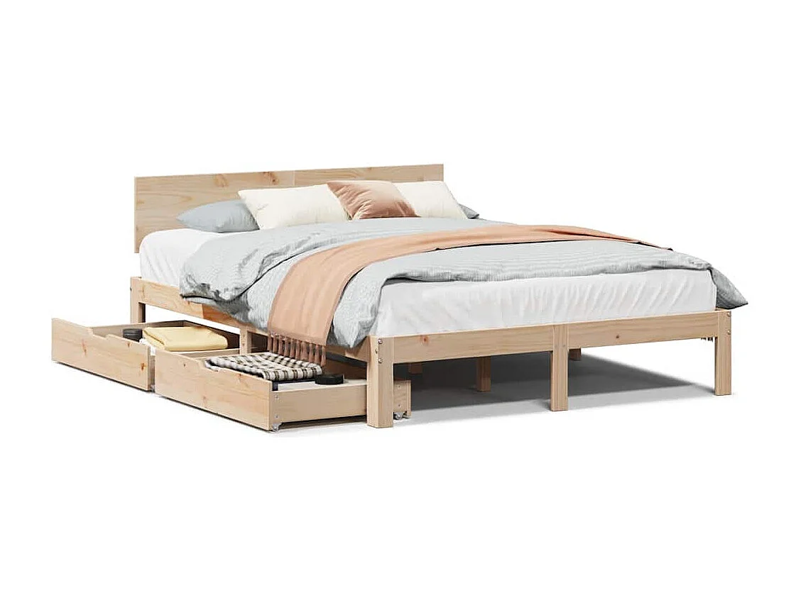 Lit double | Lit adulte | Cadre de lit avec tiroirs 140x200 cm