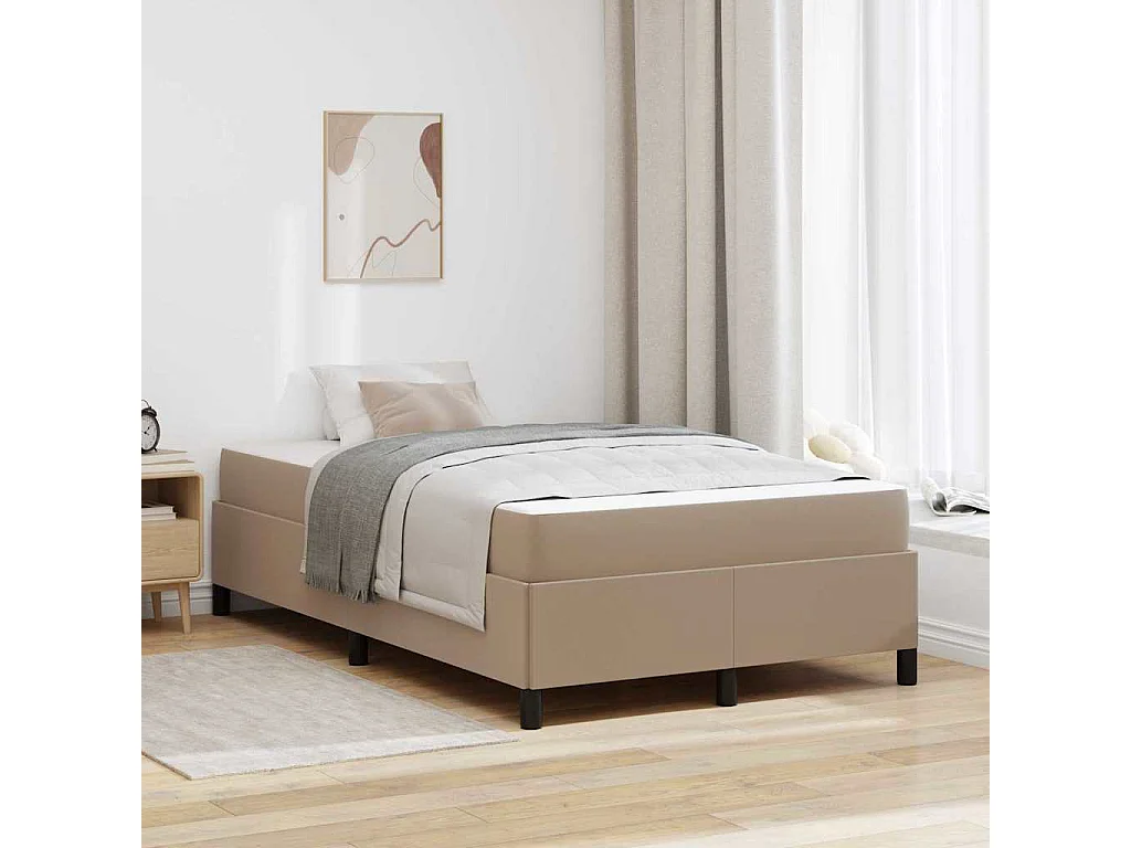 Lit simple | Lit adulte, enfant | Cadre de lit avec matelas Cappuccino 120x190 cm Faux cuir