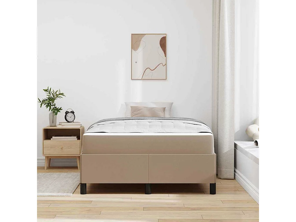 Lit simple | Lit adulte, enfant | Cadre de lit avec matelas Cappuccino 120x190 cm Faux cuir