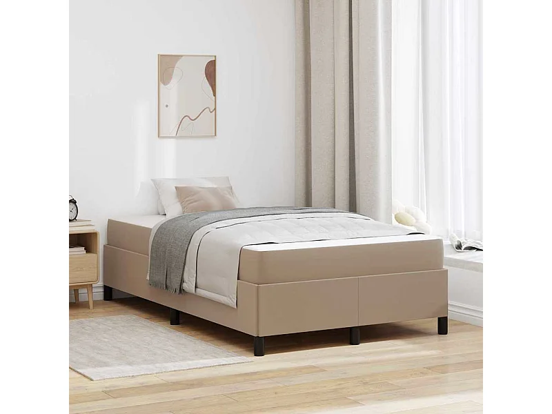 Lit simple | Lit adulte, enfant | Cadre de lit avec matelas Cappuccino 120x190 cm Faux cuir