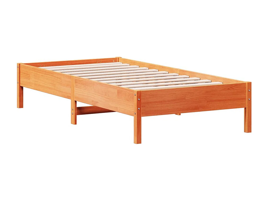 Lit simple | Lit adulte, enfant | Cadre de lit cire marron 90x190 cm bois pin massif